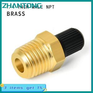 ZHANTONG อะแดปเตอร์ปั๊มลมทองเหลือง2ชิ้นพร้อมก้านวาล์วภายใน1 4 NPT (M) ไปยังวาล์ว Schrader มาตรฐาน (M) ตัวเชื่อมต่อที่สูบลมยาง