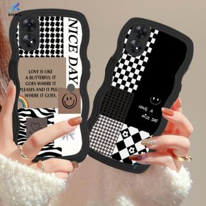 (Lokal Ready) Xinyu Casing hp OPPO A17 A17k OPPO A16 A16K A16e A57 4G A77s A15 A15S A12 A5S A54 A7 A95 A3S A11k A53 A33 A31 2020 A52 A92 F9 A76 A9 2020 Wavy Edge Smiley Pola Penyambungan Leopard Lembut Sarung Tpu Soft Case