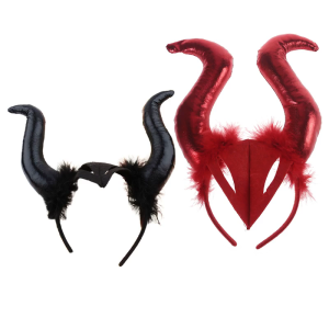 Ox Horn Headband Devil Horn Hair Hoop Halloween Tiaras Halloween Horn Headwear Devil Horns Headband