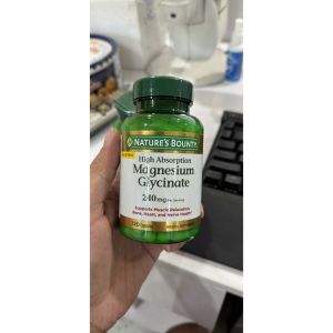 Viên uống bổ sung Magie Natures Bounty Magnesium Glycinate 240mg - ✔ Duy trì chức năng thần kinh cân bằng điện giữa các tế bào thần kinh. ✔ Giúp tâm trạng giảm căng thẳng và lo âu. ✔ Magie giúp cải thiện chất lượng giấc ngủ. ✔ Không biến đổi ge