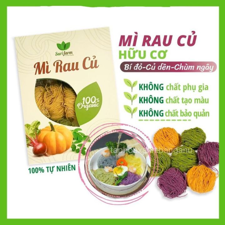 Mi Rau Localitate Mì rau củ hữu cơ Surifarm hộp 400g cho bé ăn dặm (Bí đỏ, chùm ngây, củ ...
