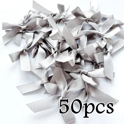 (50pcs/pack) 3/8 Satin Ribbon Handmade 4x4cm Wide Ribbon Bow For Party/Wedding/BirthdaySouvenir/DIY Crafts/Gift Decor