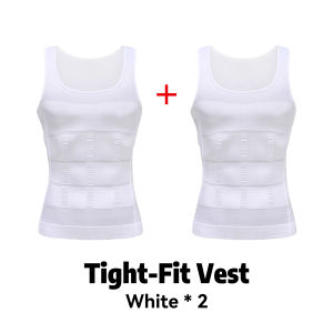 【Buy 1 Take 1 】PaoBoo Mens Shaper Slimming Undershirts T-Shirt Elastic Body Sculpting Vest White Black Compression Vest Basketball Sports Dri Fit Compression Shirt Sando Vest Tank Top for Men