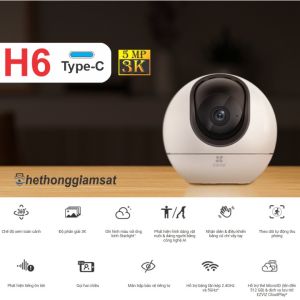 Camera Wifi EZVIZ H6 5MP 3K AI Xoay 360 độ (Trong Nhà Vip Pro) Đàm Thoại 2 Chiều - Chính Hãng Bảo Hành 24 Tháng