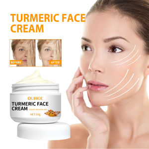 Ouhoe Turmeric Face Cream Treatment Dark Spots Removal Moisturizing Brightening Whitening Pigmentation Lightening Repairing Firming Replenishment Skin Whitening Freckle Removing Remove Wrinkle Skin Care Cream 50g