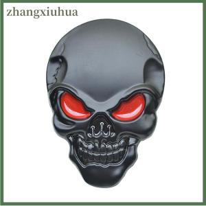zhangxiuhua Skull Skeleton Head Skull 3D Metal Car Body Sticker Auto Rear Emblem Badge Decal