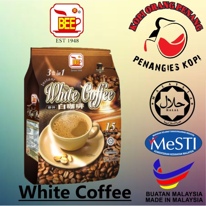 BEE 3in1 Penang White Coffee 15's x 33g 新建美槟城白咖啡 Organic