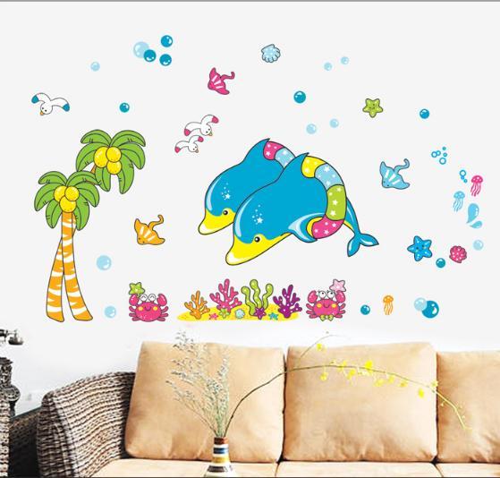 Decal trang trí tường - Trình Diễn Xiếc Cá Heo