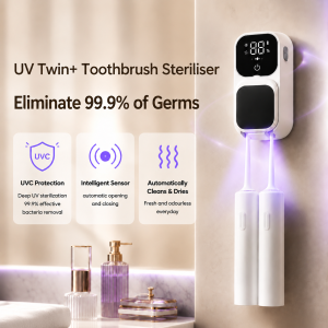 UV Toothbrush Sanitizer Toothbrush Holder Sterilizer Smart Sensor Switch Auto Drying Kills 99.9% Bacteria USB Rechargeable