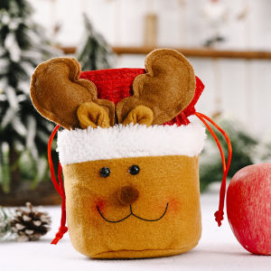 【YHdecor】Cute Plush Apple Bags Christmas Decoration Xmas Candy Cookie Gifts Bag Accessories Cartoon Santa Claus Snowman Ornaments Decor for Home Cheap 02