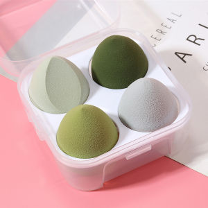 4 PCS Makeup Sponge Blender Set Professional Beauty Sponge Foundation Blending Blender with Egg Case Makeup Puff Flawless for Cream Powder and Liquid