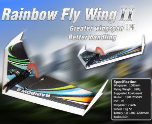 Airplane Model EPP KIT DW HOBBY Rainbow Fly Wing 1000mm Wingspan Tail Push Version RC Airplane KIT