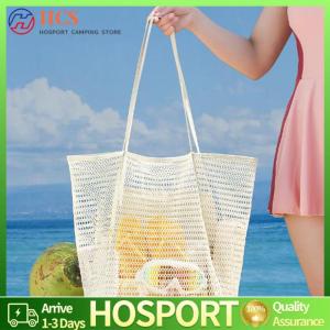【HCS】 Women Mesh Beach Bag Large Travel Bag Shoulder Bag Mesh Beach Tote Shoulder Handbag for Summer Vacation