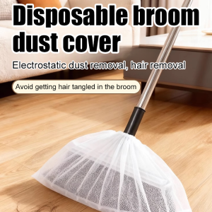【100pcs】Easy Dust Removal Disposable Broom Dust Covers Anti-Static Cleaning Sleeves Lint Trapping Cloth for Floors Corners Gaps