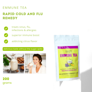 SOZO PH EMMUNE TEA - IMMUNE BOOSTER POWDER WITH ELDERBERRY CALAMANSI MORINGA & TURMERIC ESSENTIAL ANTI FLU