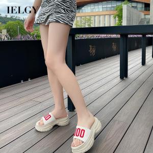 IELGY heightening sandals and slippers 6cm thick bottom round toe slippers women
