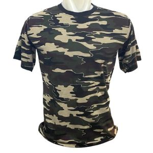 Koas Oblong Polos Loreng Print Lengan Pendek Dewasa M L XL XXL Katun Baju Seragam Santai