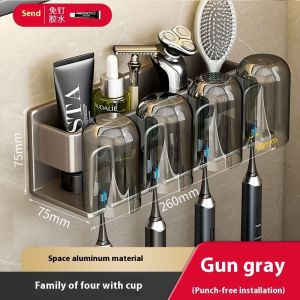 DANLE Giá để bàn chải đánh răng Nhôm không gian với lưu trữ cho tổ chức phòng tắm