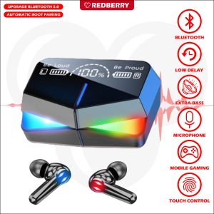 TWS M28 headset Bluetooth RGB Light GAMING LOW DELAY HIFI BASS Stereo music sport telfon daily wireless earphone with microphone original