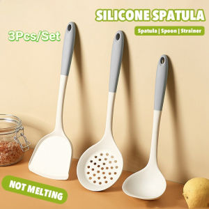 3Pcs/Set Non-stick Silicone Cooking Utensil Set Heat Resistance Shovel Spoon Colander Kitchen Cooking Tools