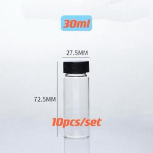 10pcs/set 10ml 20ml 30ml  50ml Glass Seal Bottle Reagent Sample Vial with Screw Cap for Laboratory