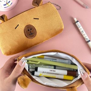 MEMGOUO Capybara Toy Pen Bag Plush Multifunctional Pencil Case High Quality Large Capacity Storage Bag Student
