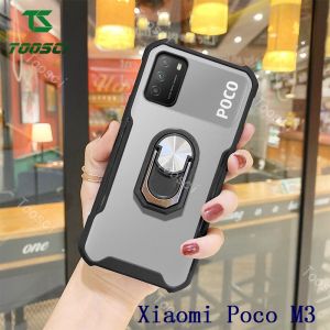 For Xiaomi Poco M3 Poco X3 NFC Poco F3 Casing Transparent Clear Armor Case Car Magnetic Ring Holder Shockproof Back Cover