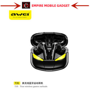 AWEI T35 TWS GAMING EARPHONE WITH MIC WIRELESS STEREO GAMING EARBUDS LOW LATENCY DUAL MODE AAC BLUETOOTH V5.0 EARPHONES