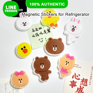 100% Authentic Line Friends Magnetic Stickers for Refrigerator Waterproof Moisture-proof Magnets Cute Home Decoration Home Fridge Magnet Creative Office Document Magnet Sticker Home Decoration Magnet Notes LFB87