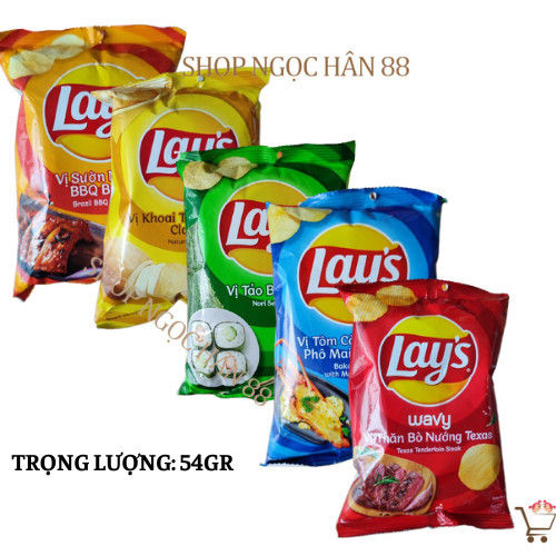 Bịch 10 gói Bim Bim Khoai Tây/ Bim Bim Lays Đủ Vị 54g