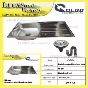 OLGO 96 x 43 STAINLESS STEEL KITCHEN SINK RIGHT DRAIN BOARD BS-911