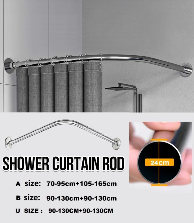 Telescopic Shower Curtain Rod, Steel Tension Pole, Extendable from 110-250cm, 33mm Diameter, No Drilling Installation, Supports up to 50kg, Perfect main image 0