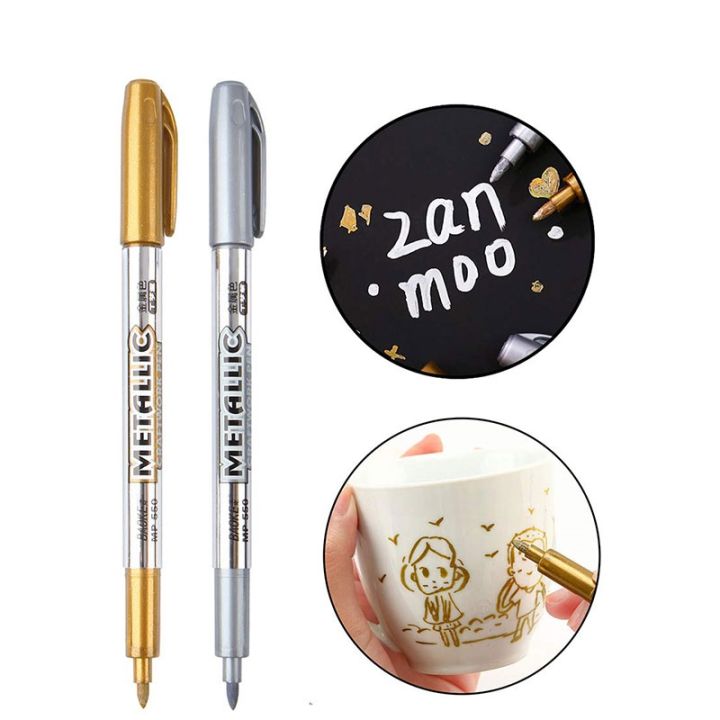 Metallic Paint Markers Silver and Gold Paint Marker Gold Ink Pen ...