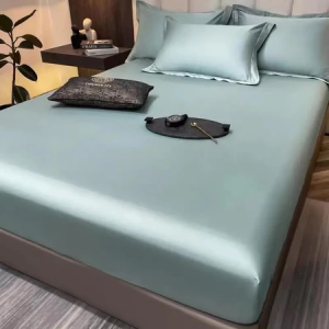 Satin Silk Bedsheet Full Garterized Sheet Soft Cool Touch Satin Bedsheets Hotel Quality Pillowcases