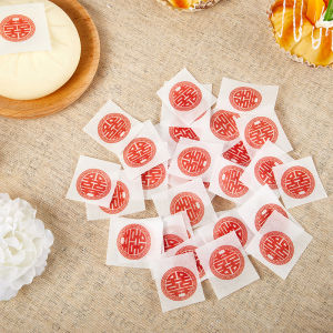 💕 Store opening 💕 42Pcs Box Edible Glutinous Rice Paper Steamed Buns Cartoon Stickers Candy Sugar Coated Wrapping Stickers Baking Paper