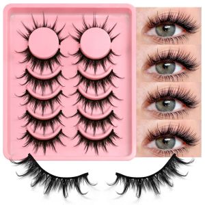 Groinneya Lông Mi Giả Lông Mi Lông Tơ Mềm Mại Tự Nhiên Giả Chồn Wispy Chồn Mi Dày Lash Tự Nhiên Nối Dài Trang Điểm