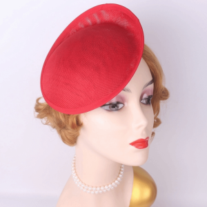 CHUAN Vải lanh Đế mũ Sinamay Mẫu đơn sắc 20cm Đế mũ Thanh lịch Đồ thủ công tự làm Phần đế mũ fascinator Dành cho buổi trình diễn thời trang