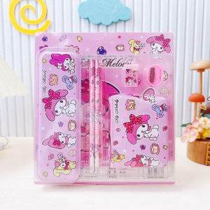 SoCute Kids Stationery Wallet Gift Set Cinnamoroll Melody Kuromi Spiderman School Essentials Set Hadiah Dompet Sekolah Anak