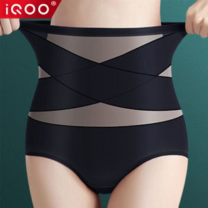 iQOO Womens High Waist Body Shaper Panties Ice Silk Seamless Butt Lifter Tummy Belly Control Waist Slimming Pants Shapewear Girdle Thin Abdomen Hips Underwear
