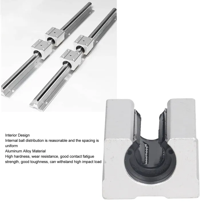 Linear Motion Rail Block Aluminum Alloy Hard Wearing 4 Pcs High ...