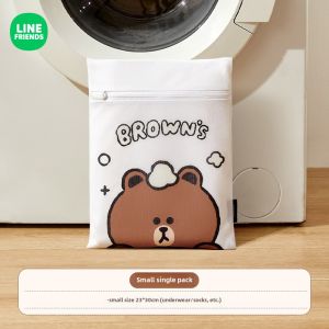 100% Authentic Line Friends Laundry Bag Anti-deformation Mesh Bag Thickened Fine Mesh Cleaning Bag Anti-deformation Anti-winding Anti-pulling Classified Washing with zipper LFB278