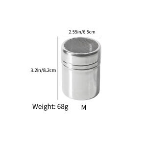 Powder Sugar Shaker Stainless Steel Coffee Shaker Filter Salt Powder Sieve With Lid Kitchen Cooking Tools