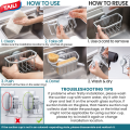 TAILI Sponge Holder with Strong Suction Cup, Dish Sponge Caddy Inside Sink Removable, Rustproof Aluminum for Sponges, Brushes, Stoppers and Scrapers - Black. 