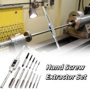 OKDEALS01 High Speed Steel Ratchet Tap Wrench Adjustable Screw Taps M3-M12 Metric Thread Adjustable T-Handle Wrench Reamer Machine Hand Tool Metric Tap Wrench Set Machine Taps