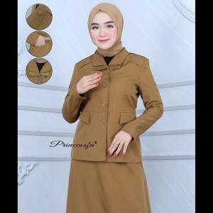 Seragam Pemda Wanita Baju Dinas Pemda Wanita Seragam PNS Wanita Guru Baju Dinas PDH Wanita Baju Dinas Guru Seragam Kheki Tua Baju Kheki Tua Rok A Kheki pemda Blazer kheki tua