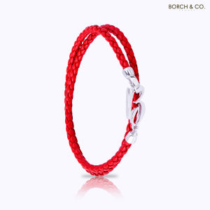 BORCH&CO. Gelang Kulit Leather Luxury Bracelet - B-Hook Nappa Red