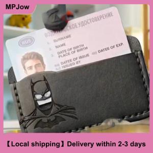 【Local shipping】 Leather Bat Wallet Credit ID Card Holder Purse Money Case Cover With Super Hero Mask Gift For Dad Son Husband Birthday Gift