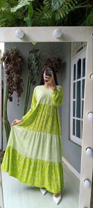Gamis susun cap green series matt rayon AJL tebal ld 120 pb 140 lengan kerut busui