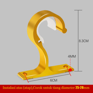 2PCS Aluminum Alloy Curtain Rod Brackets /Home Decor Accessories/Drapery Window Rod Holder