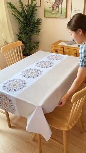 HMHL - Mantel PVC Table Cloth Picnic cloth/Tablecloth Oil Proof Waterproof Anti-fouling Cover Outdoor Dining Table Cloths 4/6/8 seats